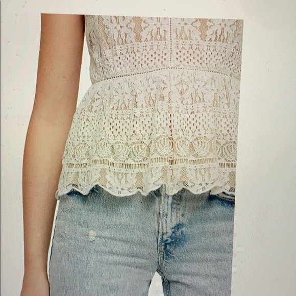 ALLSAINTS Peplum Lace Top in white - Picture 3 of 8